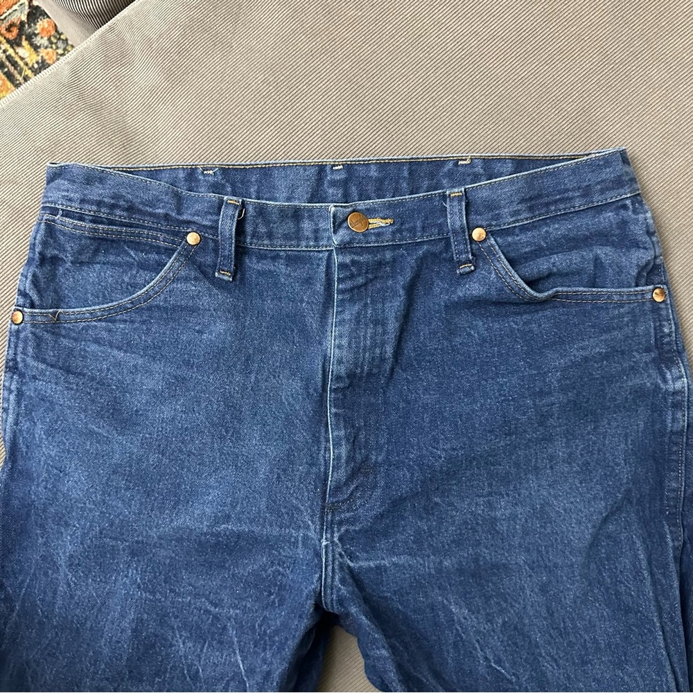 Wrangler 13MWZ Cowboy Cut Denim Jeans - Blue Men’s Size 36x33 (tag 36x34) - Picture 4 of 10